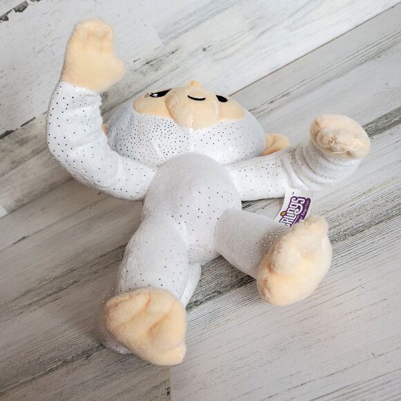 Fingerlings Plush Monkey White w/ Silver Glitter Poseable Limbs 9" Stuffed Toy - Picture 5 of 8